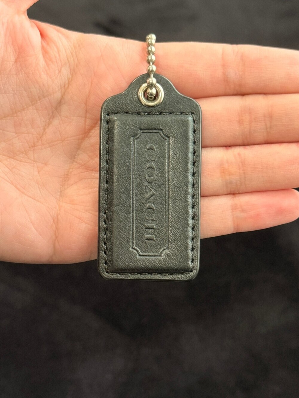 2.5" Y2K Coach Leather Key Fob Keychain Hang Tag Hangtag